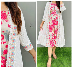 Cotton Slub Casual Sciffili Long Shrug Dress