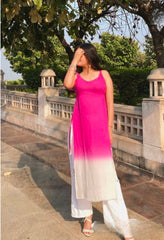 Pink Elegant Ombre Kurta & Pant Set