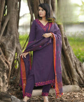 Purple Majesty Kurta Pant With Dupatta Set