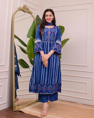 Indigo Dreams Kurta Pant With Dupatta Set