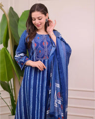 Indigo Dreams Kurta Pant With Dupatta Set