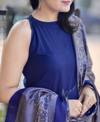 Royal Blue Suit Set with Dupatta