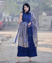 Royal Blue Suit Set with Dupatta