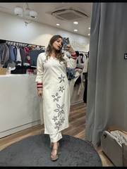Ivory Bloom Embroidered Kurta Set