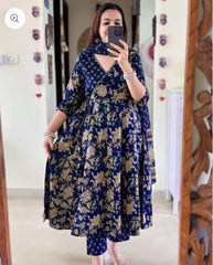 New Anarkali Kurta Set with Angrakh Style with Side Dori Attached Heavy Tassel