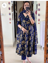 New Anarkali Kurta Set with Angrakh Style with Side Dori Attached Heavy Tassel