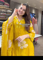 Floral Anarkali Dupatta Set