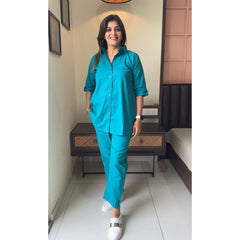 Suitkari, Co ord set, blue co ord set, shirts