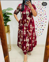 Maroon Printed Cotton Co-Ord Set