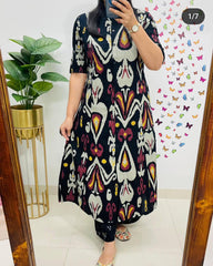 Black Printed Cotton Co-Ord Set