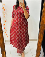 Suitkari, Jaipuri Print, Cotton Co-Ord set