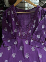 Elegant Purple Kurta Pant and Dupatta Set