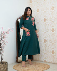 Graceful Green Ethnic Ensemble