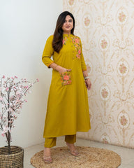 Graceful Yellow Ethnic Ensemble