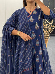 Indigo Ethnic Kurta Pant & Dupatta Set