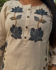 Floral Embroidered Cotton Flex Co-Ord Set