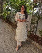 Floral Embroidered Cotton Flex Co-Ord Set