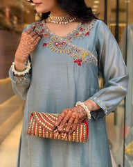 Blue Mist Kurta Pant & Dupatta Set