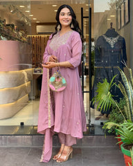 Pastel Majesty Kurta Pant & Dupatta Set