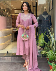 Pastel Majesty Kurta Pant & Dupatta Set