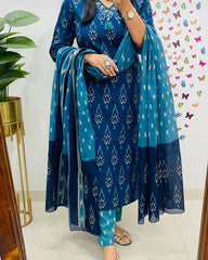 cotton dupatta set, kurta set with dupatta, suitkari