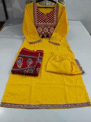 Mustard Bloom Cotton Suit Set