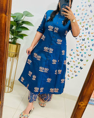 Blue co-ord set, Cotton co-ord set , Suitkari