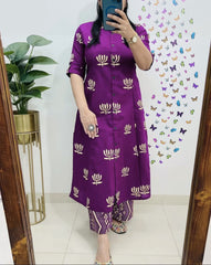 cotton co-ord set, purple co-ord set, suitkari
