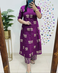 cotton co-ord set, purple co-ord set, suitkari