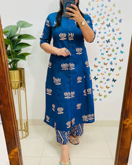 Blue co-ord set, Cotton co-ord set , Suitkari