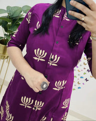 cotton co-ord set, purple co-ord set, suitkari