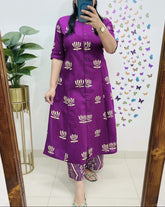 cotton co-ord set, purple co-ord set, suitkari