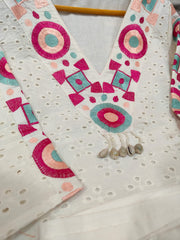 cotton co-ord set, embroidery co-ord set, suitkari