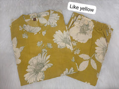 Ethnic Mustard Floral Sleeveless Kurta Set