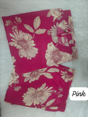 pink floral kurta set, cotton kurta set, suitkari
