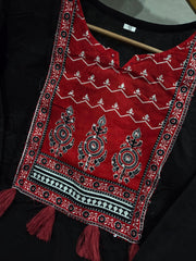 black dupatta set, cotton dupatta set, suitkari