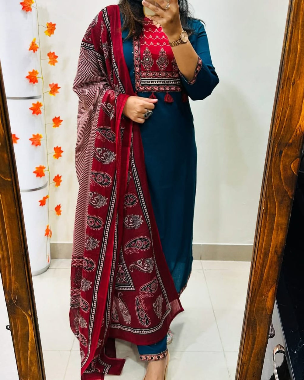 blue dupatta set, cotton dupatta set, suitkari