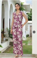 Purple co-ord set, cotton co-ord set, suitkari