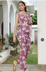 Purple co-ord set, cotton co-ord set, suitkari