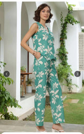 Green co-ord set, cotton co-ord set, suitkari