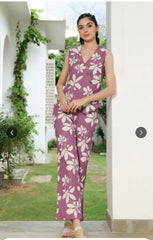 Purple co-ord set, cotton co-ord set, suitkari