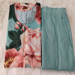 Beautiful Mint Green Cotton Co-Ord Set