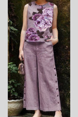 Lavender co-ord set, cotton co-ord set, suitkari