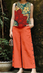 Orange co-ord set, cotton co-ord set, suitkari