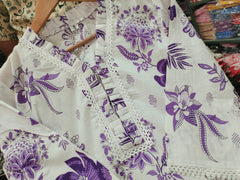 Beautiful Lavender Floral Printed Aline Cotton Co-ords