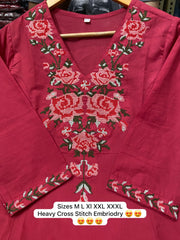 Pink Kurta set, long kurta set, suitkari