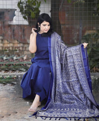 Royal Blue Suit Set with Dupatta