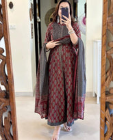 Classic Flared Front Slit Anarkali Set