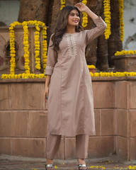 Embroidery COTTON KURTA PANT SET