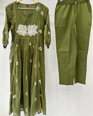 Cotton Embroidery kurta pant set